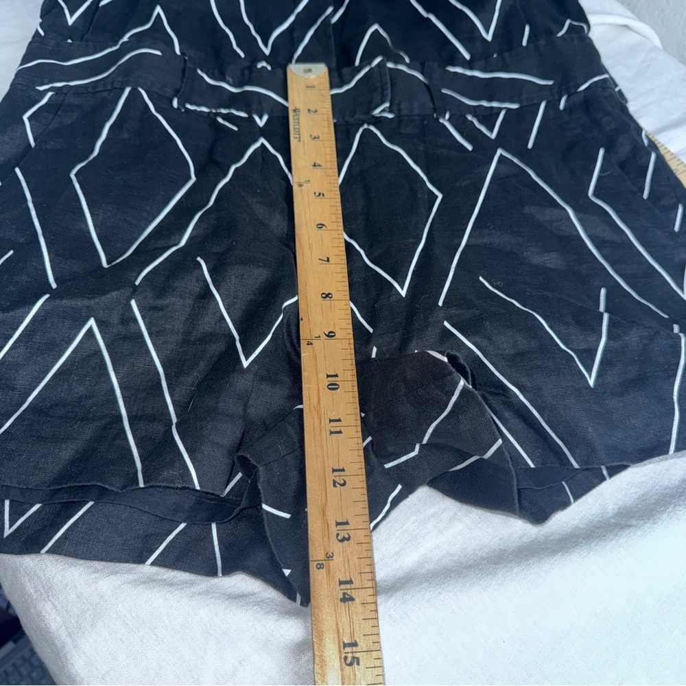 Equipment Valerie Black and White Linen Playsuit Romper Patterned Casual #cc - Picture 8 of 11